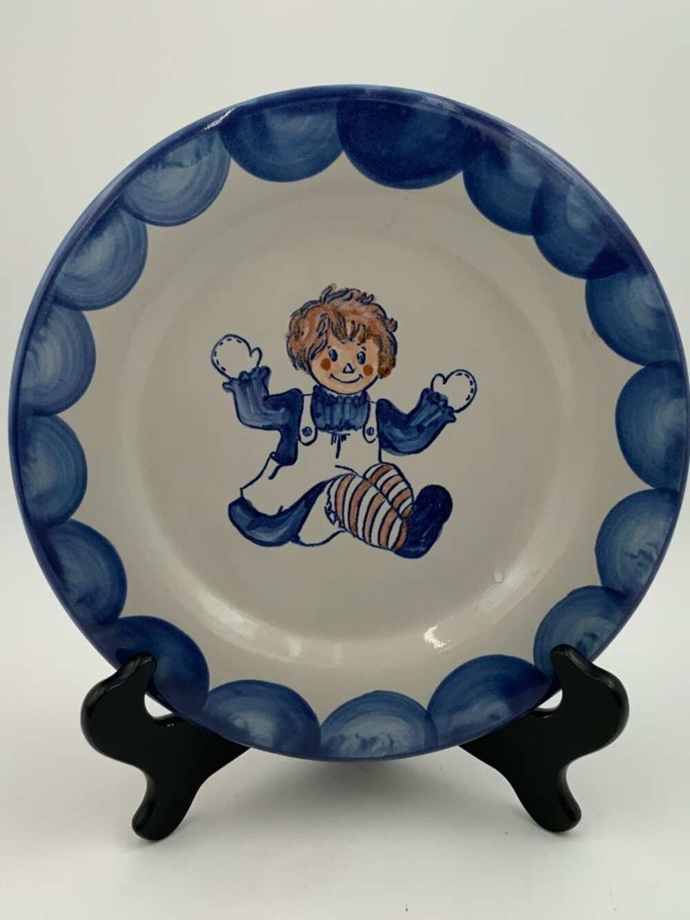 Hand Painted Louisville Stoneware Raggedy Ann Doll Vintage Plate